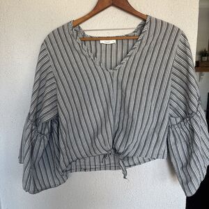 Lavender Field Women's Peasant Top Striped Size - M